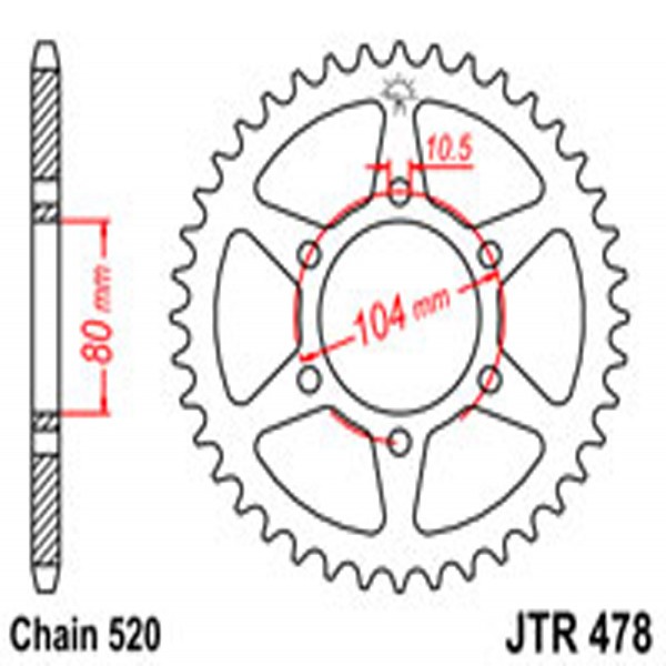 JT JT Rear Sprockets R/W 478-46 KAW